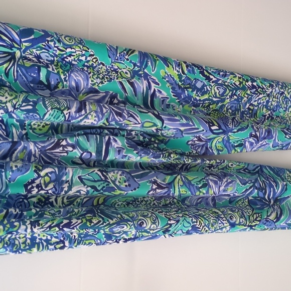 Lily Pulitzer Paulina Bennett Blue Stretchy Beachy Women's Jumpsuit Sz M - Picture 10 of 11